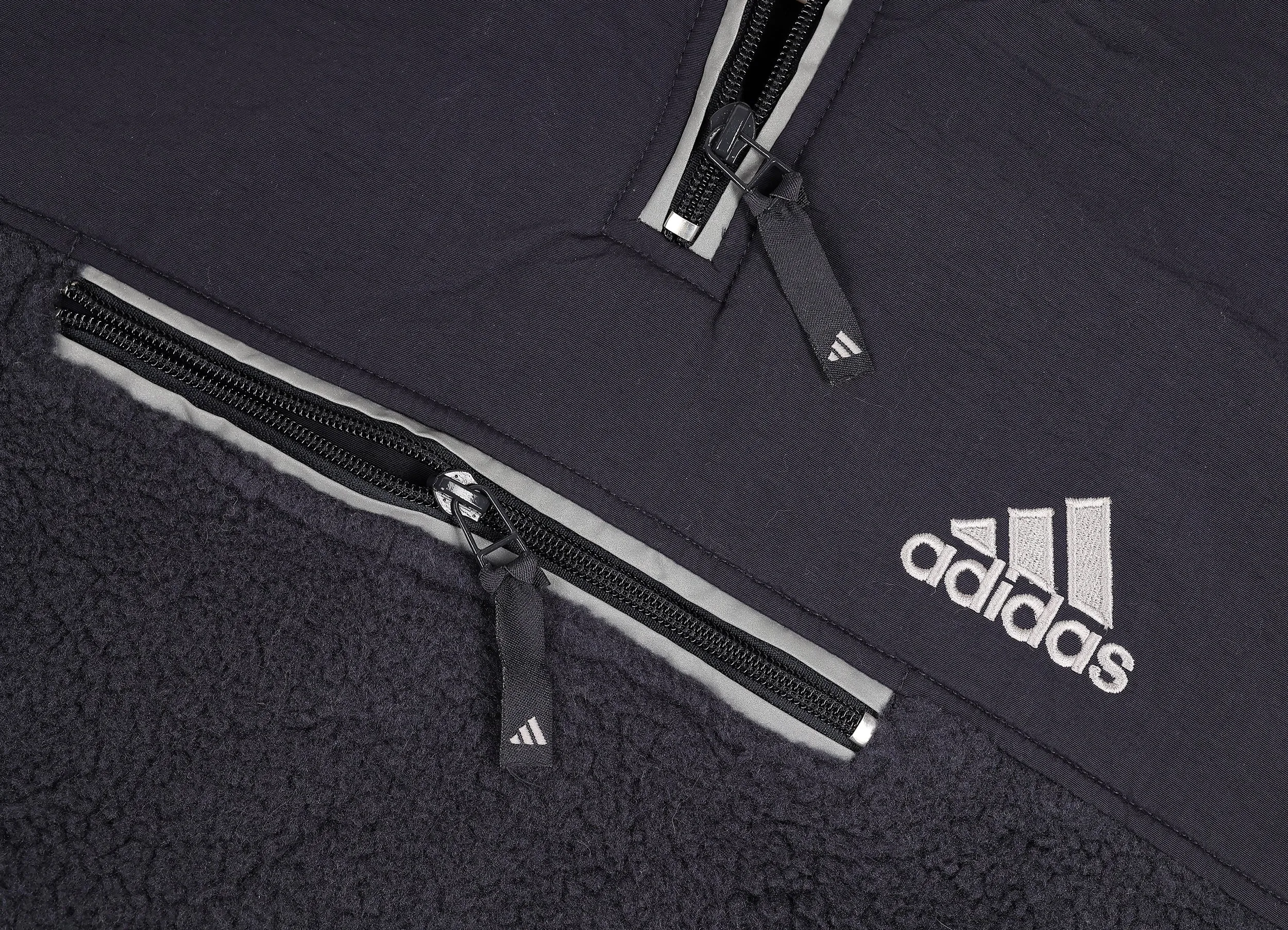 Adidas 90s 1/4 Zip Teddy Bear Fleece - Blue - L