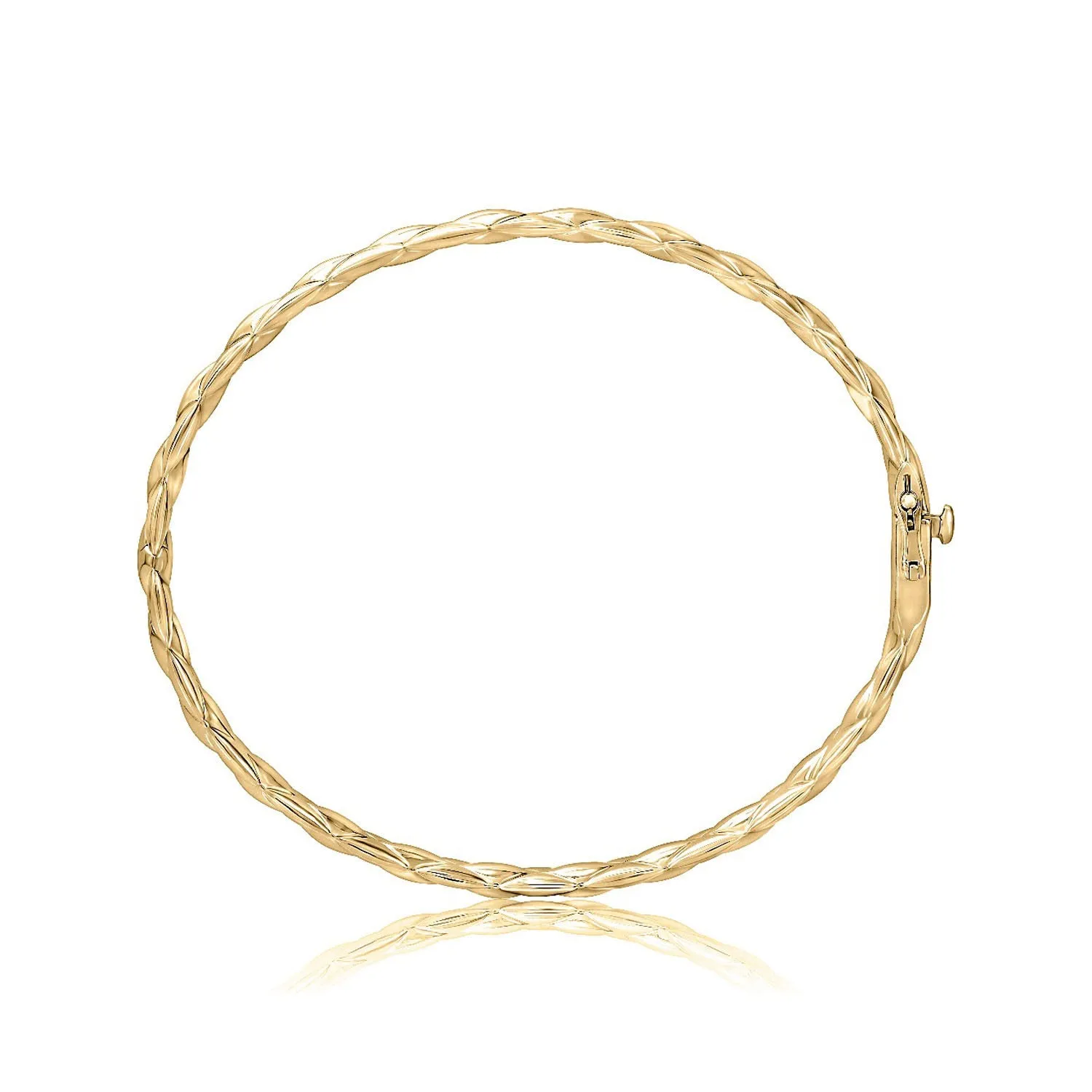 A.Jaffe 14k Yellow Gold Classic Quilted Bangle Bracelet – BN3208-6.5