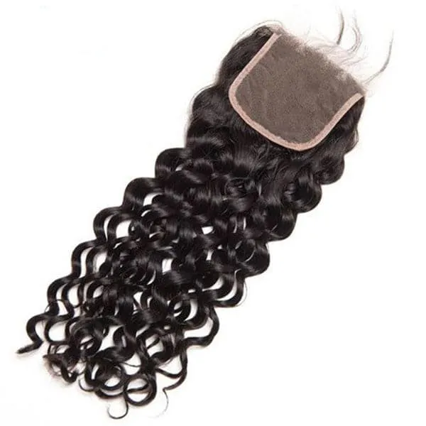 Alipop Hair Water Wave 4 Bundles with Closure 100% Unprocessed Virgin Human Hair 4 Bundles with Lace Closure with Baby Hair