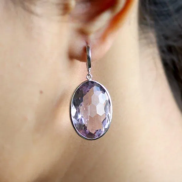 Amethyst Dangle Drop Fine Earrings