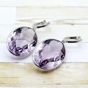 Amethyst Dangle Drop Fine Earrings