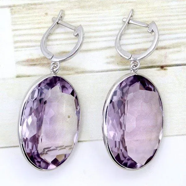 Amethyst Dangle Drop Fine Earrings