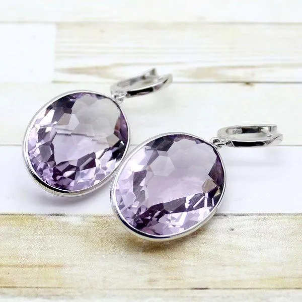 Amethyst Dangle Drop Fine Earrings