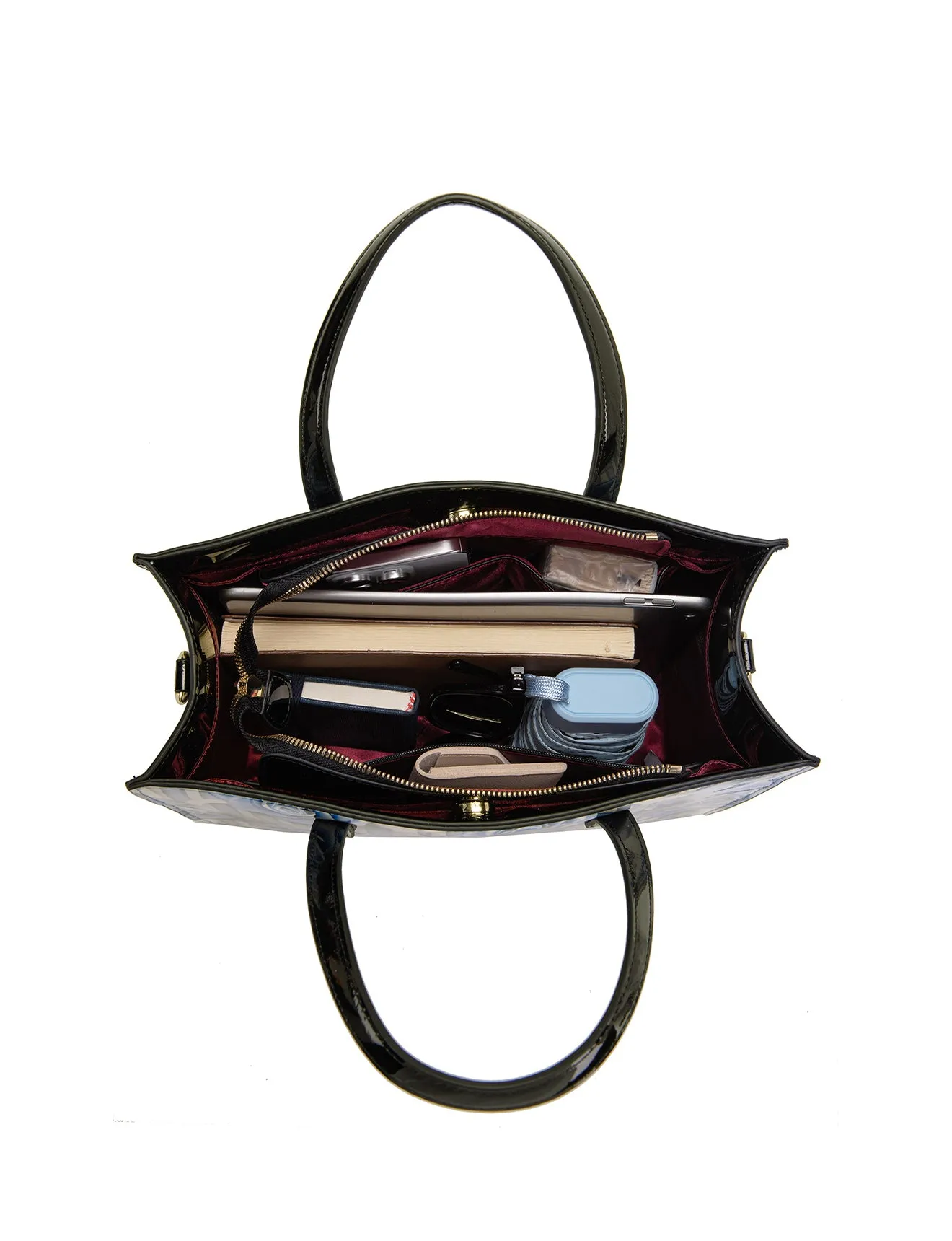 ANNABELLE PATENT LEATHER GRIP HANDLE BAG- SF22-0821-SALE