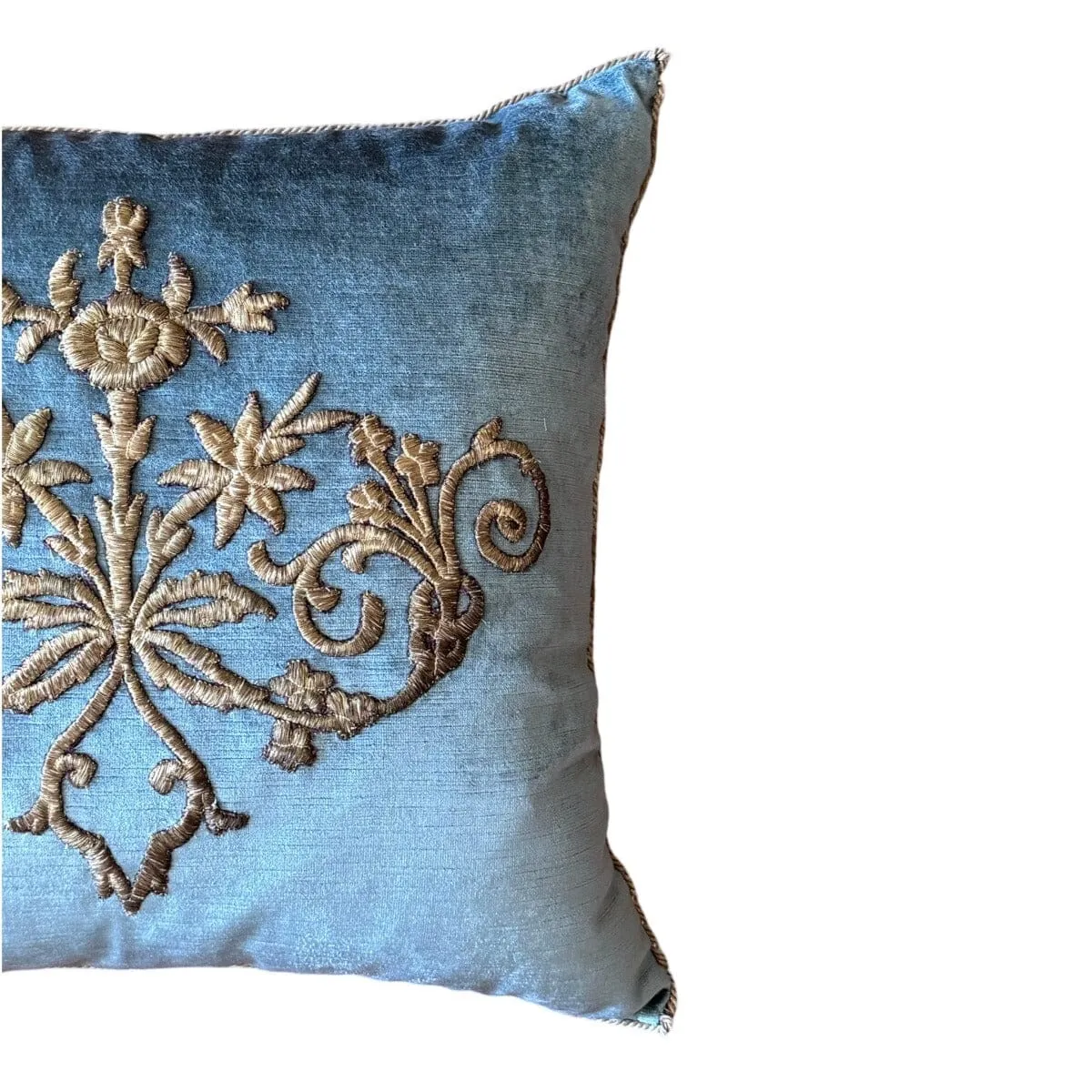 Antique Ottoman Empire Gold Metallic Embroidery (#E021824A&B | 20 x 21")