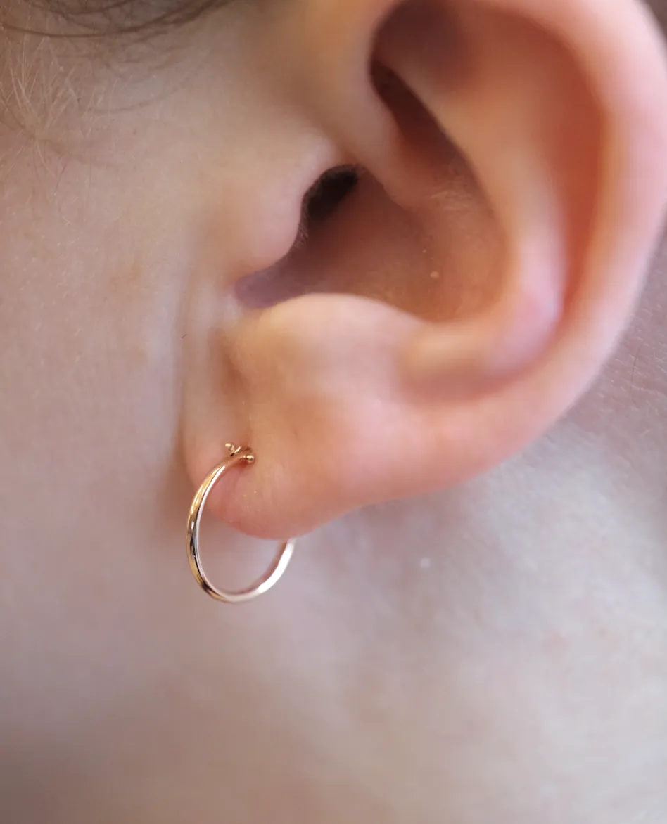 Ariella Huggie Earrings, 14k Rose Gold