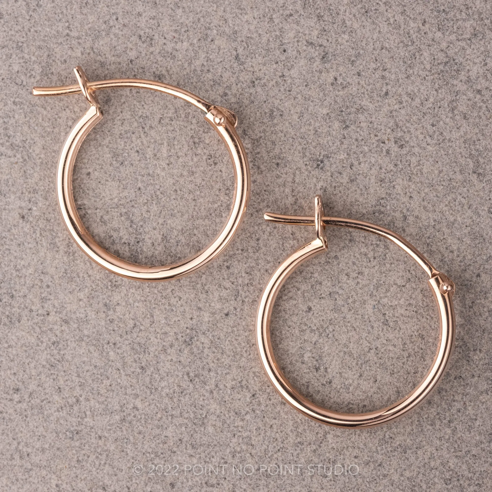 Ariella Huggie Earrings, 14k Rose Gold