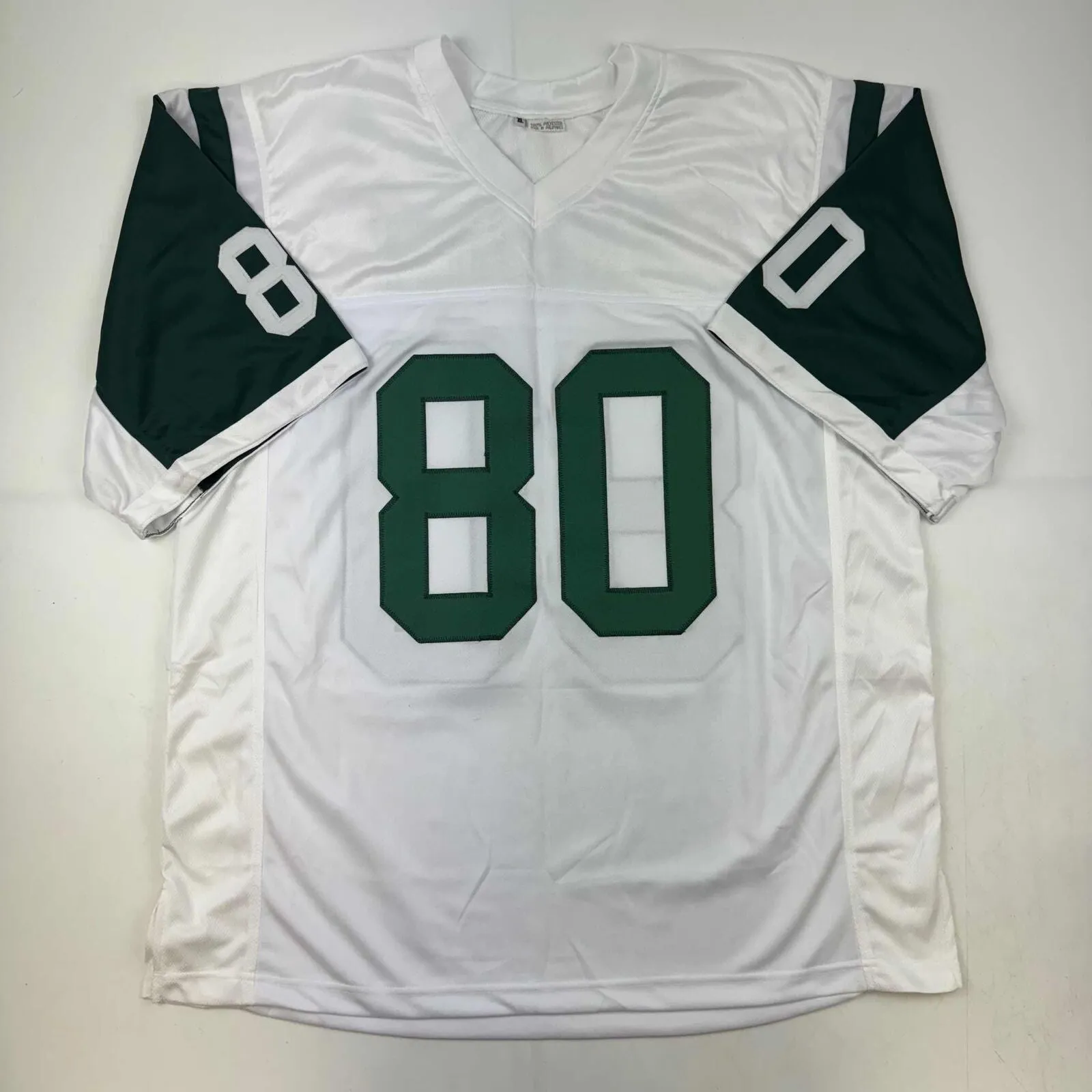 Autographed/Signed Wayne Chrebet New York White Football Jersey JSA COA