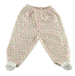 Baby Girl's Floral Print Pull On Foot Pants