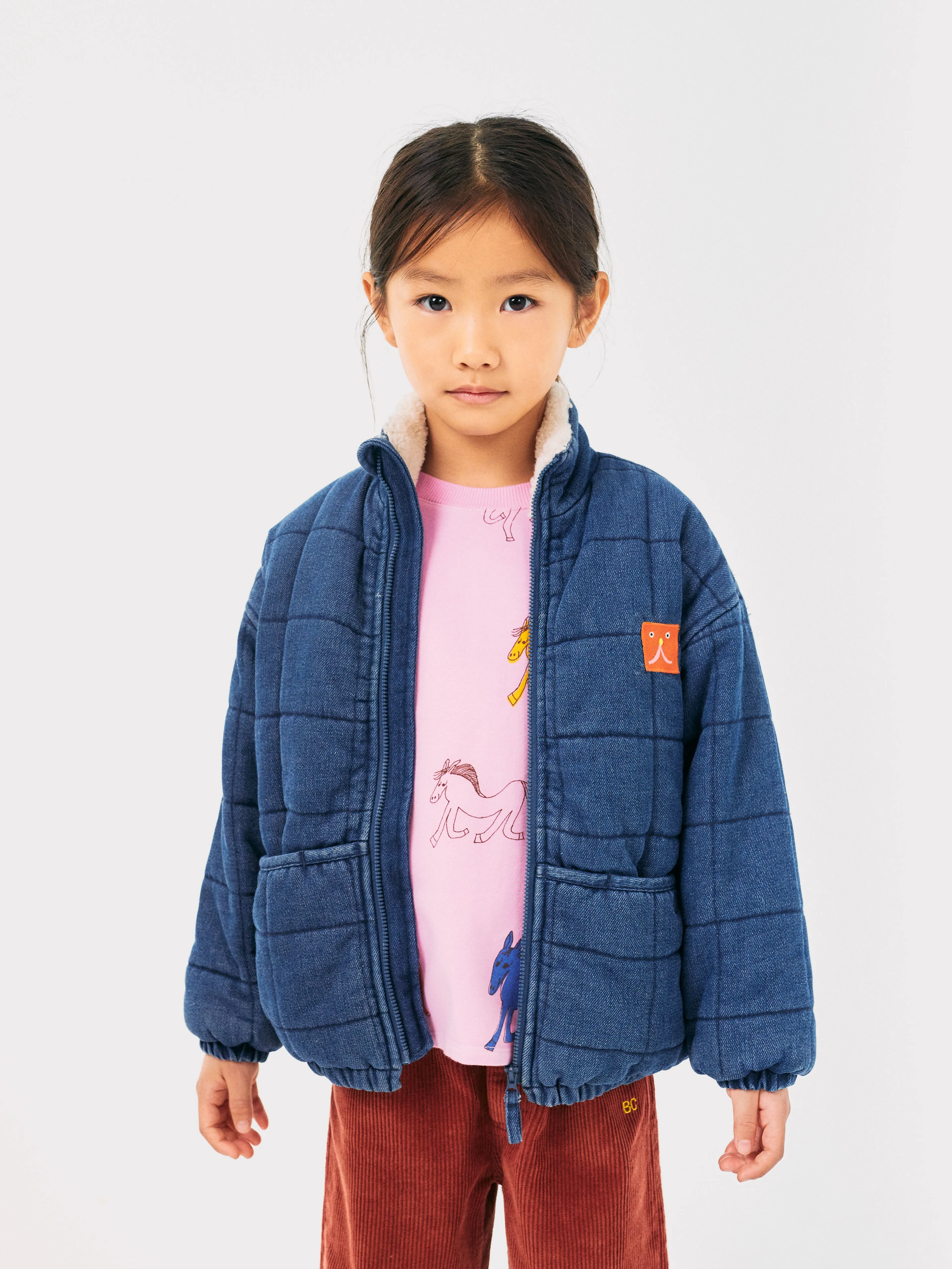 B.C Vintage denim quilted jacket, Blue