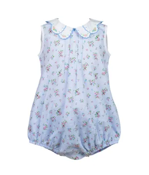 Bea Blue Floral Dotted-Swiss Bubble