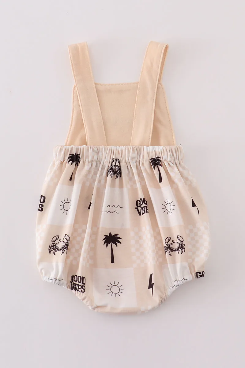 Beige Summer Vibes Patchwork Boy Bubble