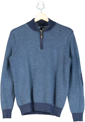 Belford Blue Half-Zip Sweater L
