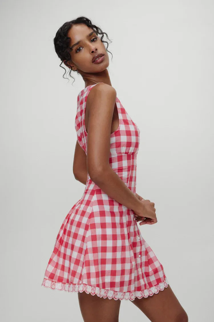 Bella Hadid Farm Gingham Mini Dress