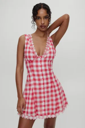 Bella Hadid Farm Gingham Mini Dress