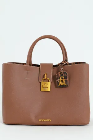 Bkess-Large Tote Bag - Chestnut