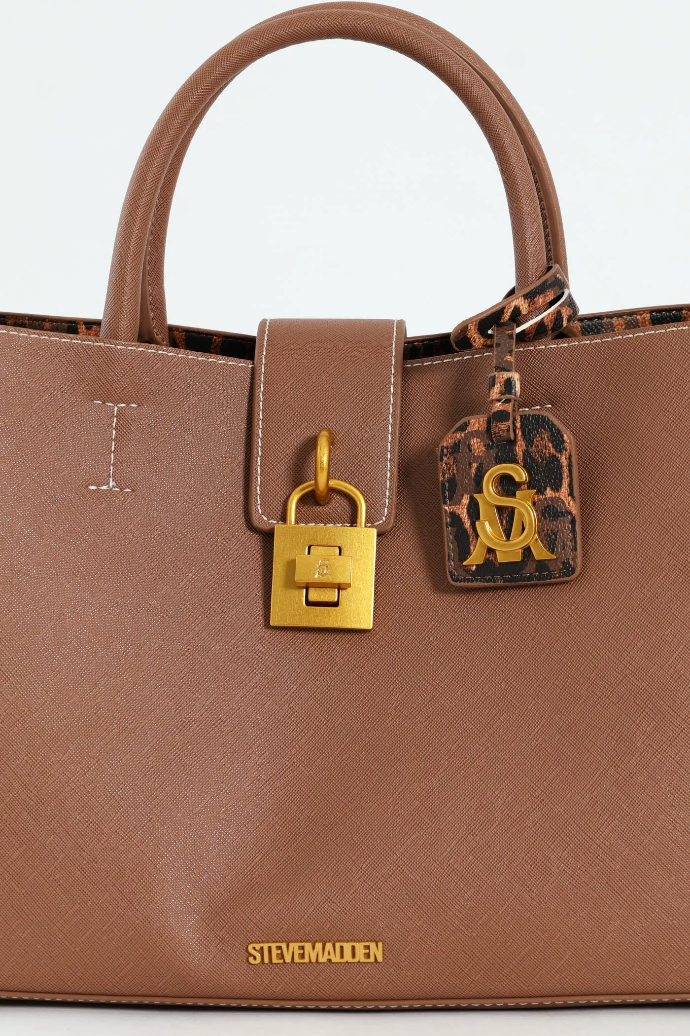 Bkess-Large Tote Bag - Chestnut
