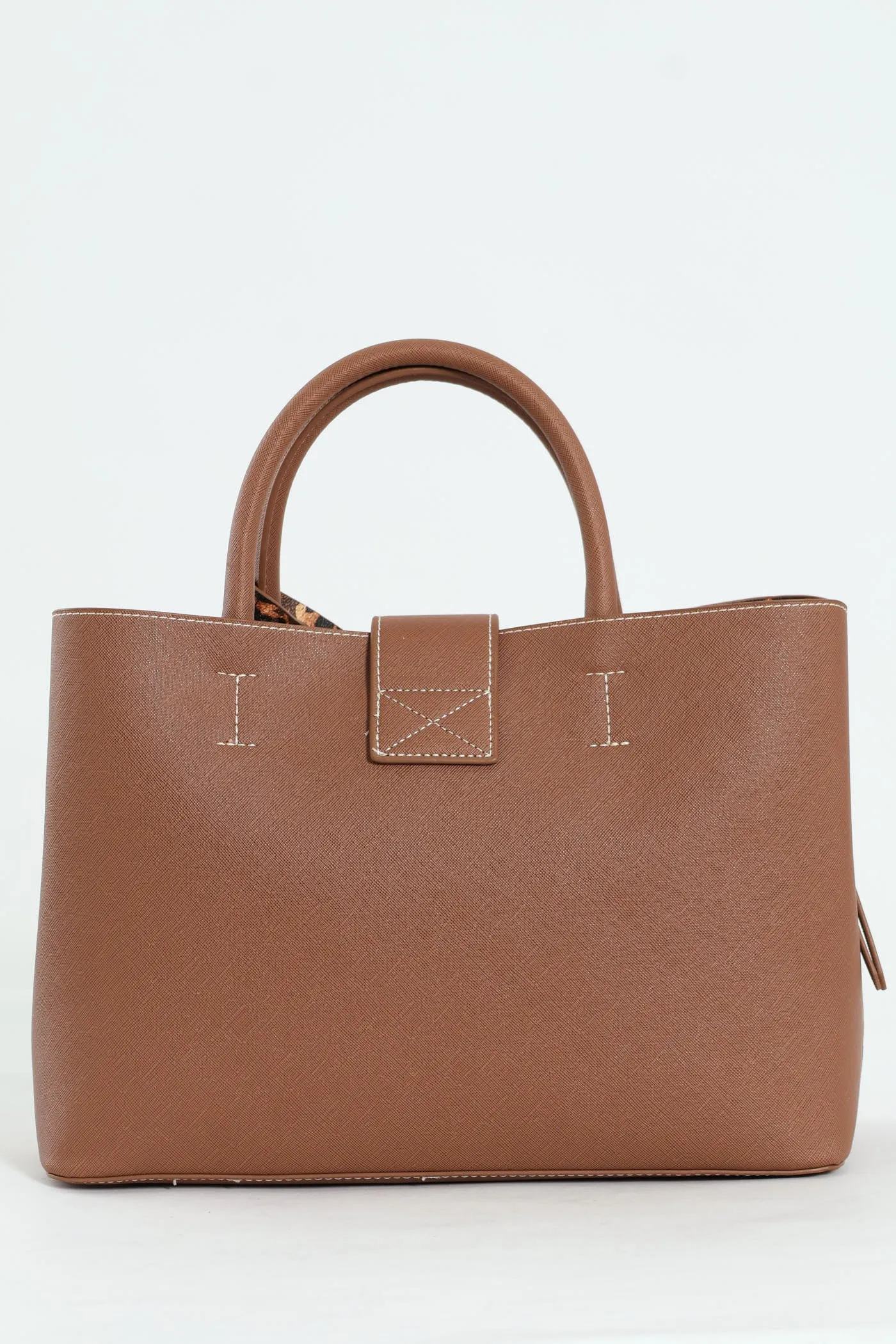 Bkess-Large Tote Bag - Chestnut