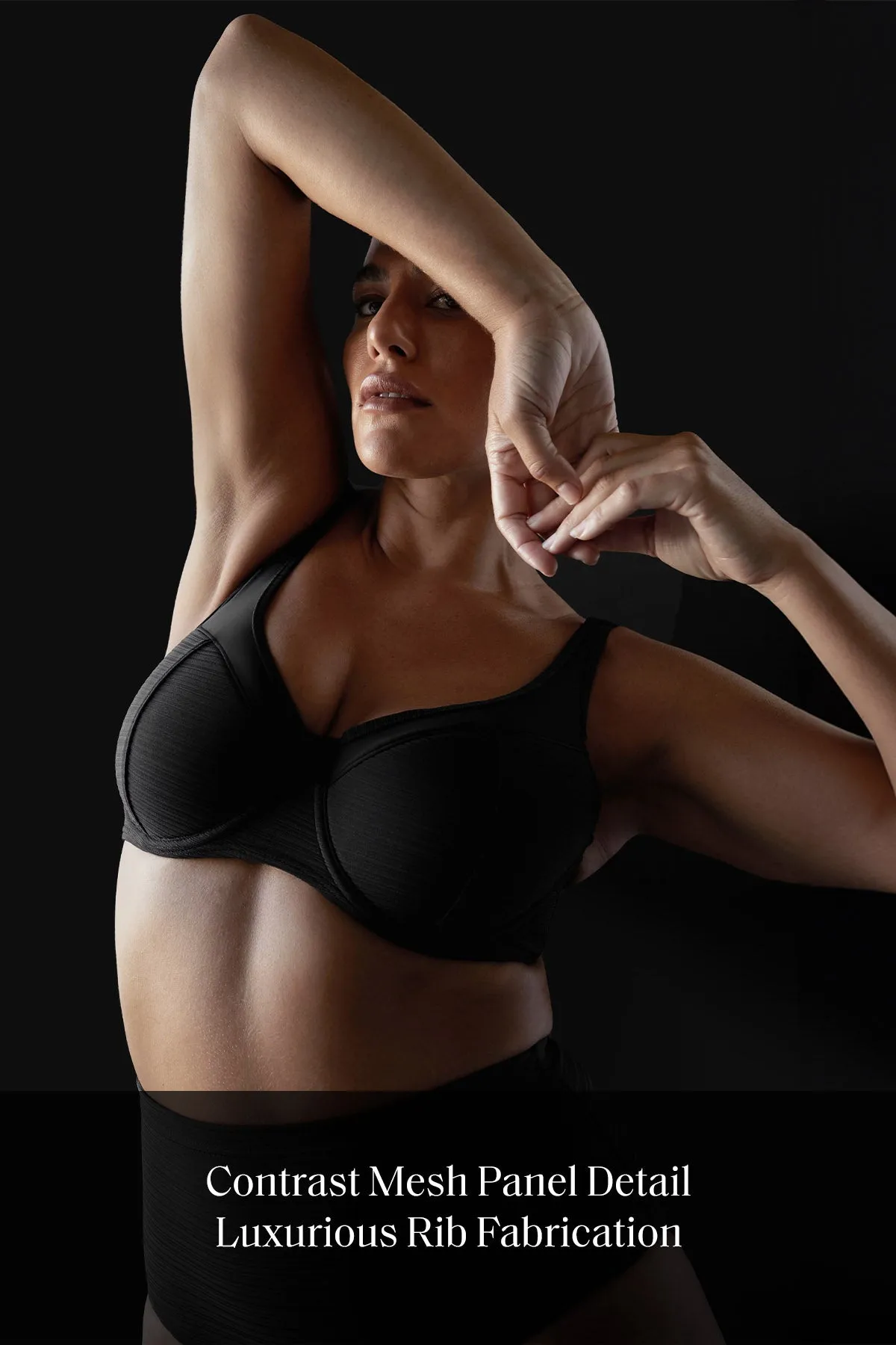 Black Aria Giotto D - E Cup Underwire Bikini Top