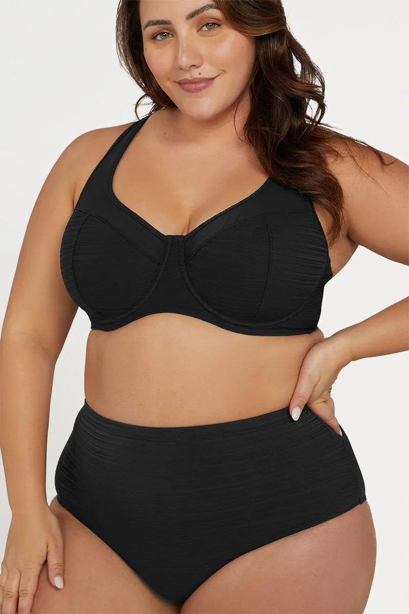 Black Aria Giotto D - E Cup Underwire Bikini Top