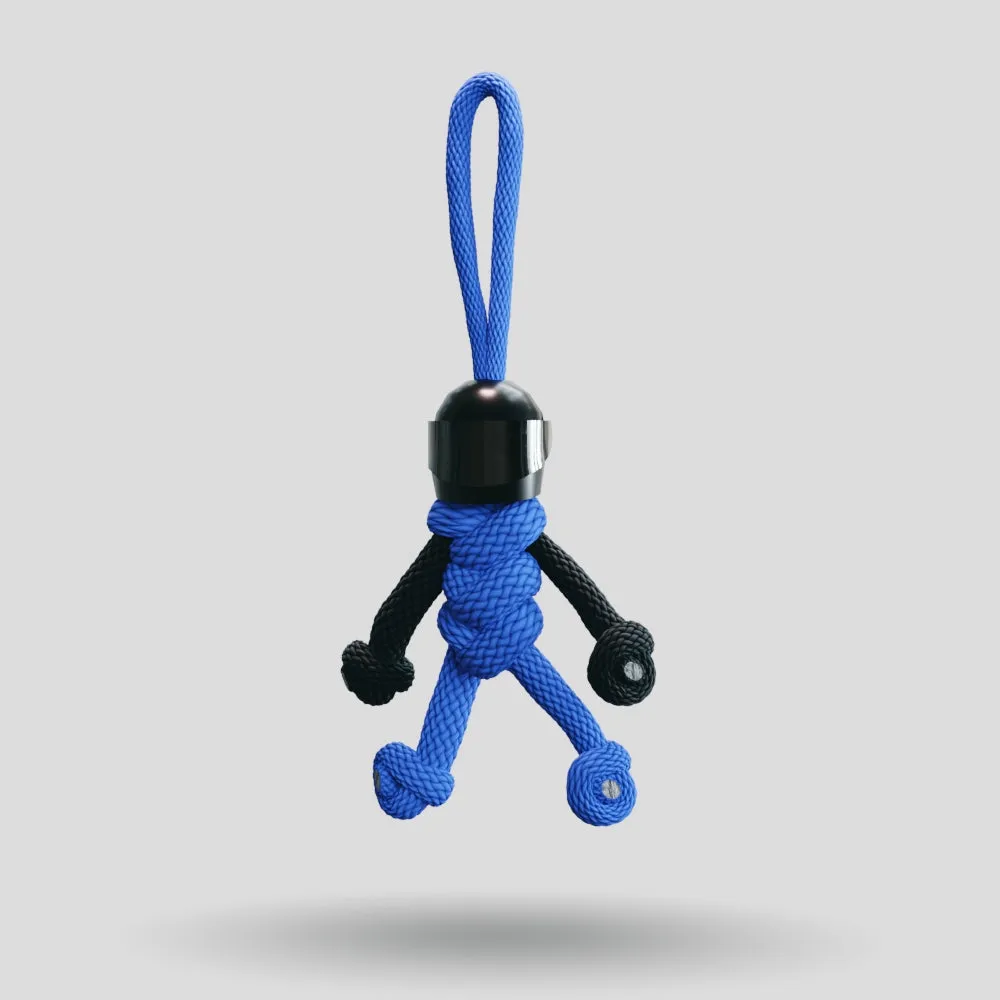 Black Blue Biker Buddy Paracord Keychain