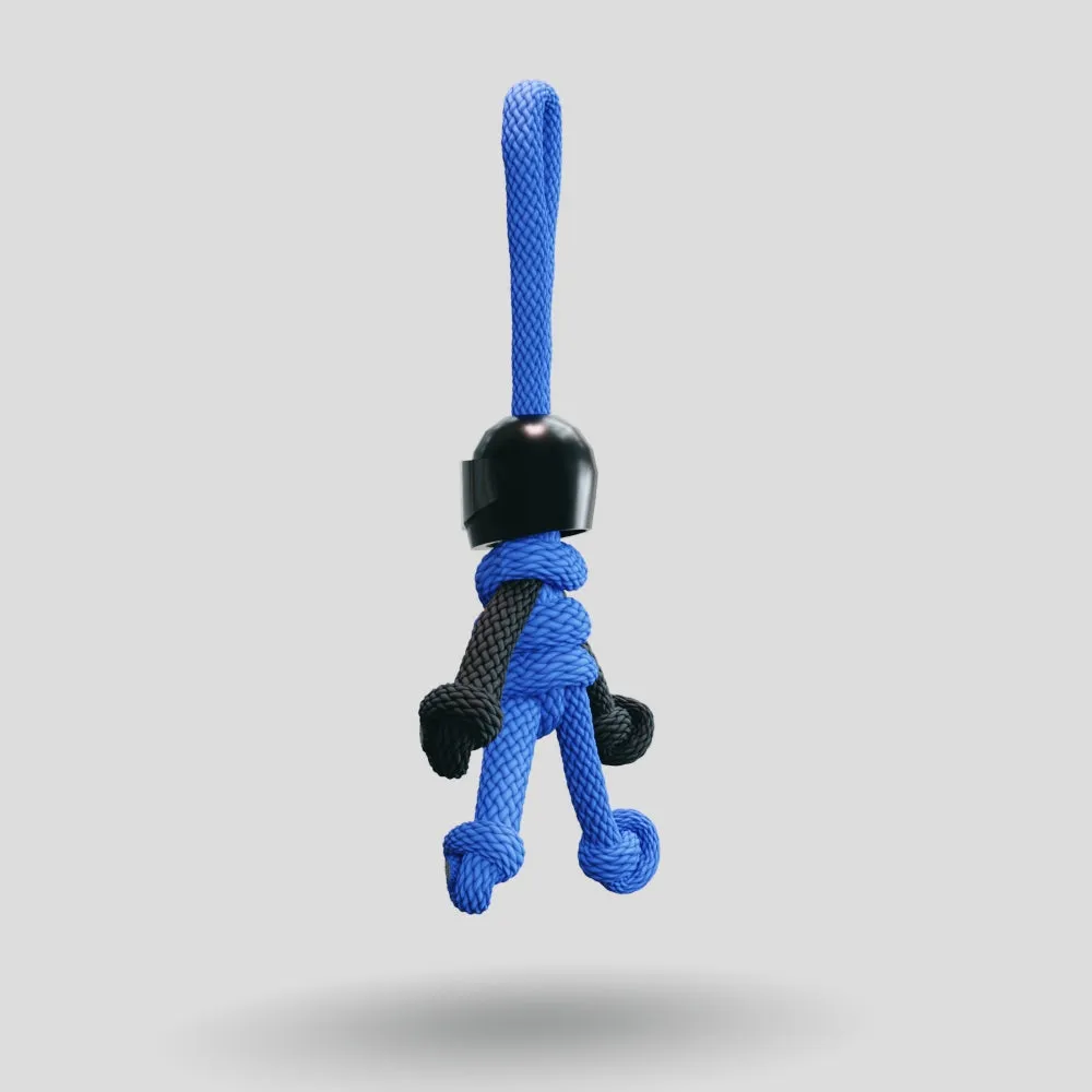 Black Blue Biker Buddy Paracord Keychain