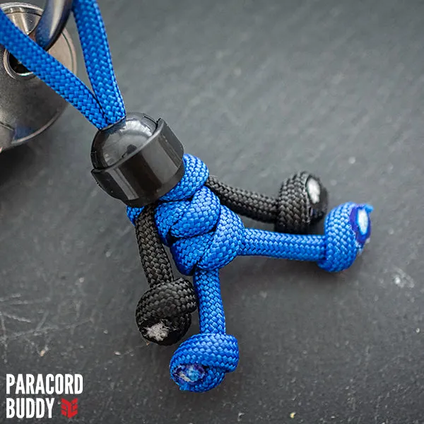 Black Blue Biker Buddy Paracord Keychain