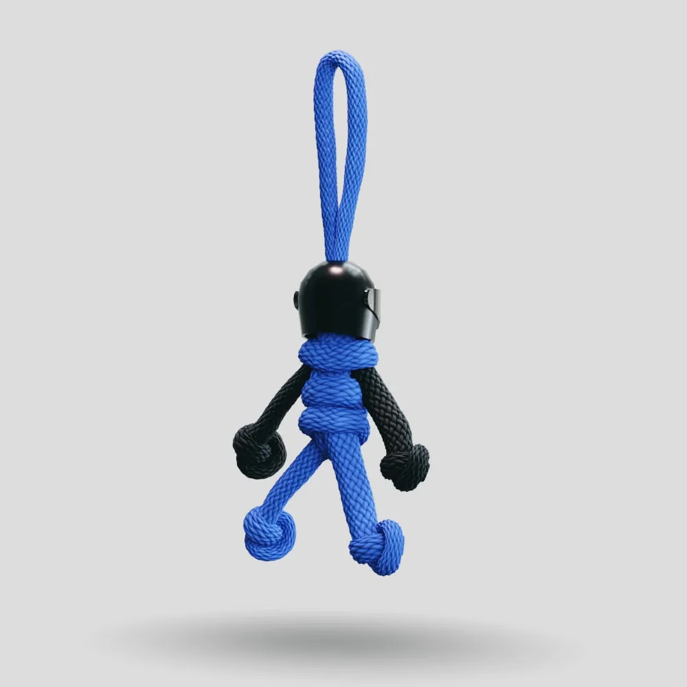 Black Blue Biker Buddy Paracord Keychain