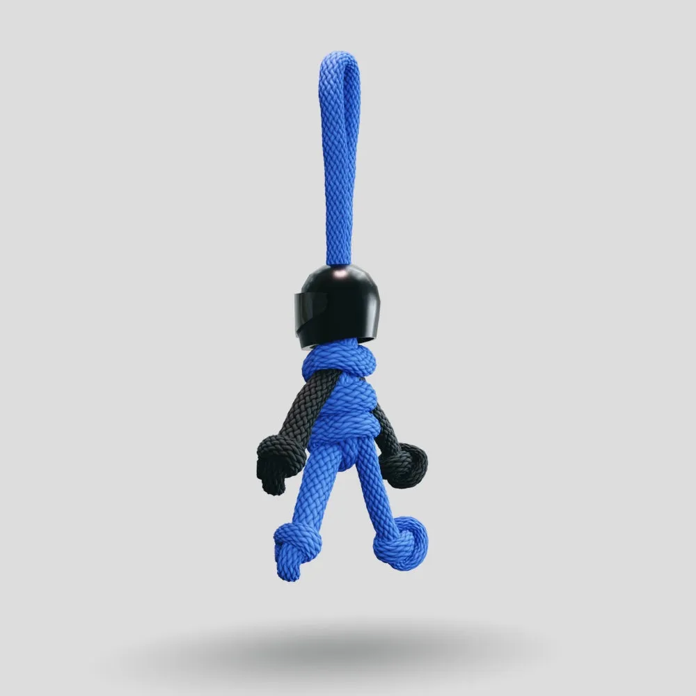 Black Blue Biker Buddy Paracord Keychain