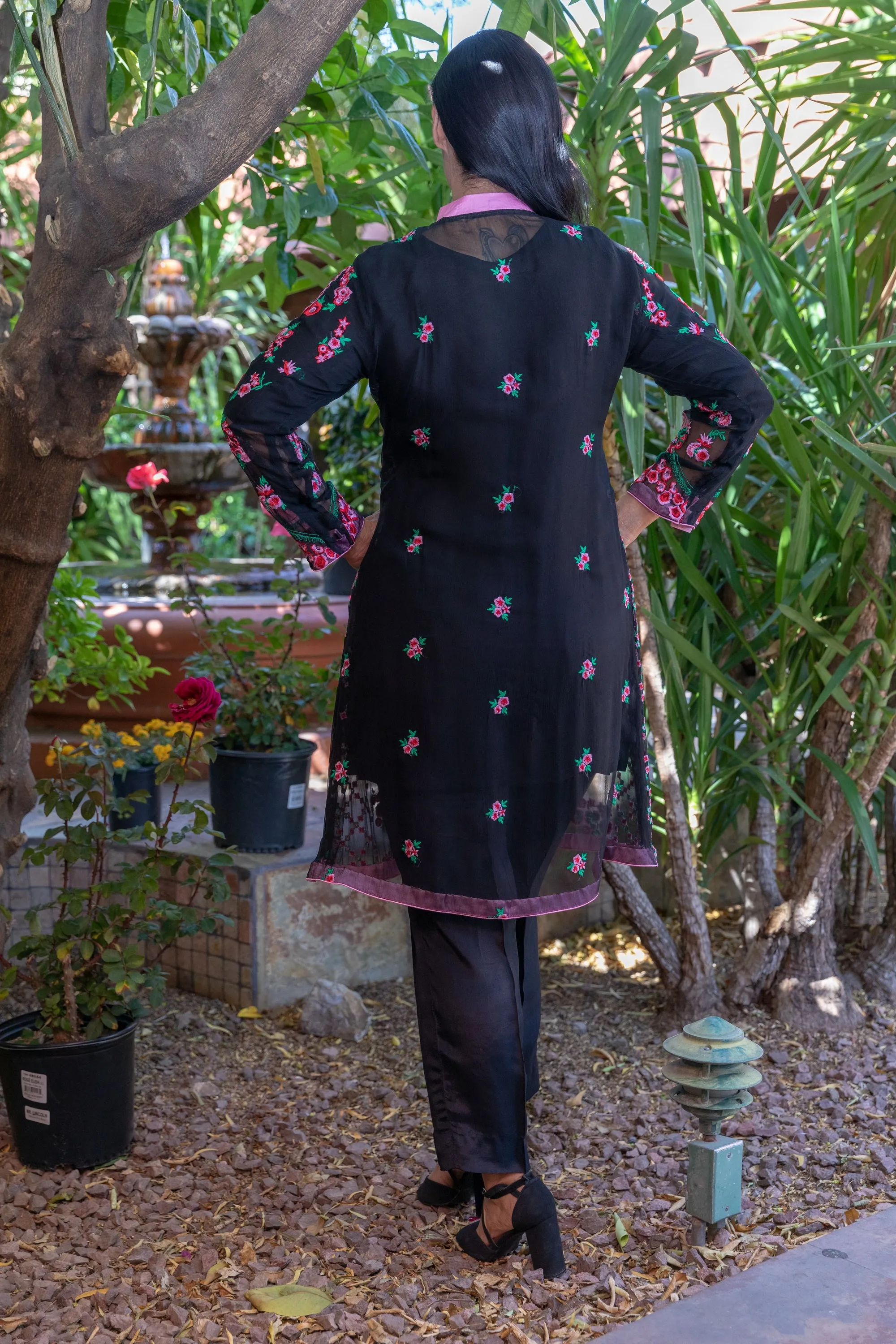 Black Chiffon Salwar Kameez Suit
