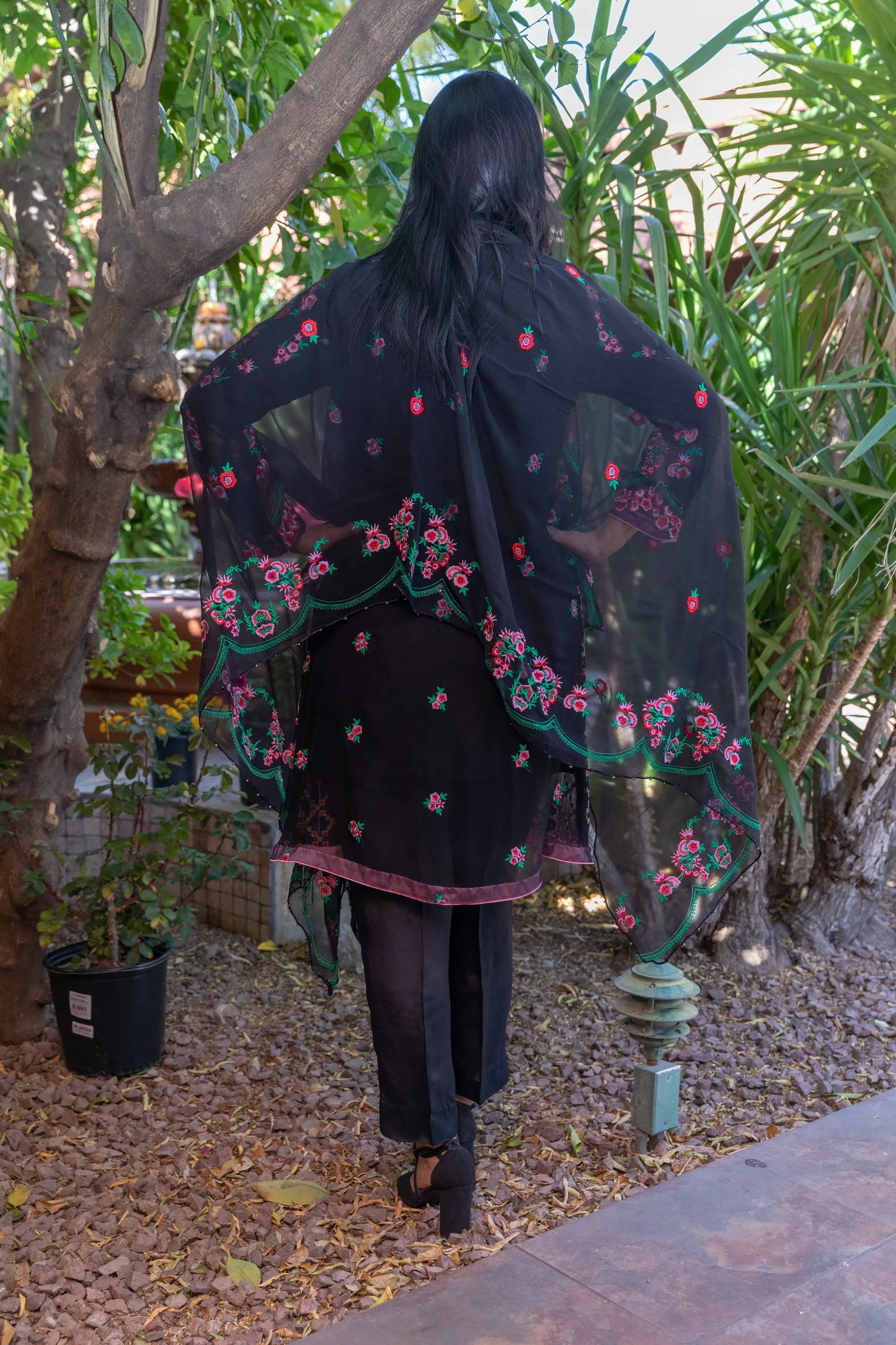 Black Chiffon Salwar Kameez Suit