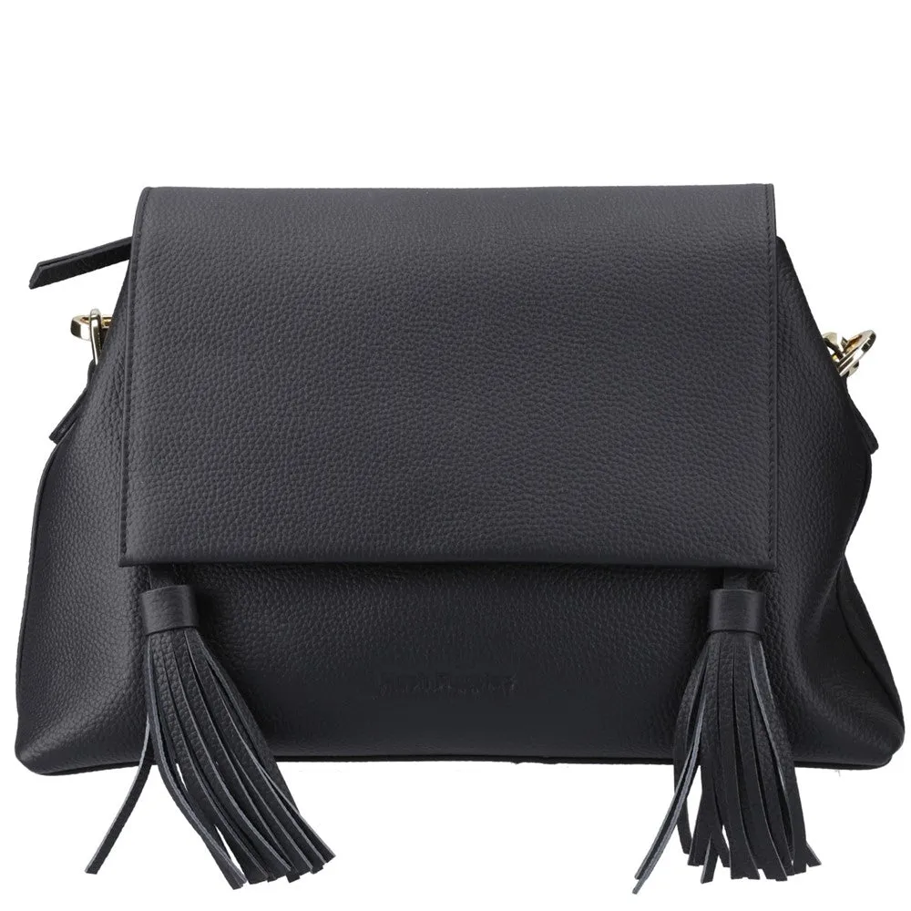 Black Jessie Leather Handbag