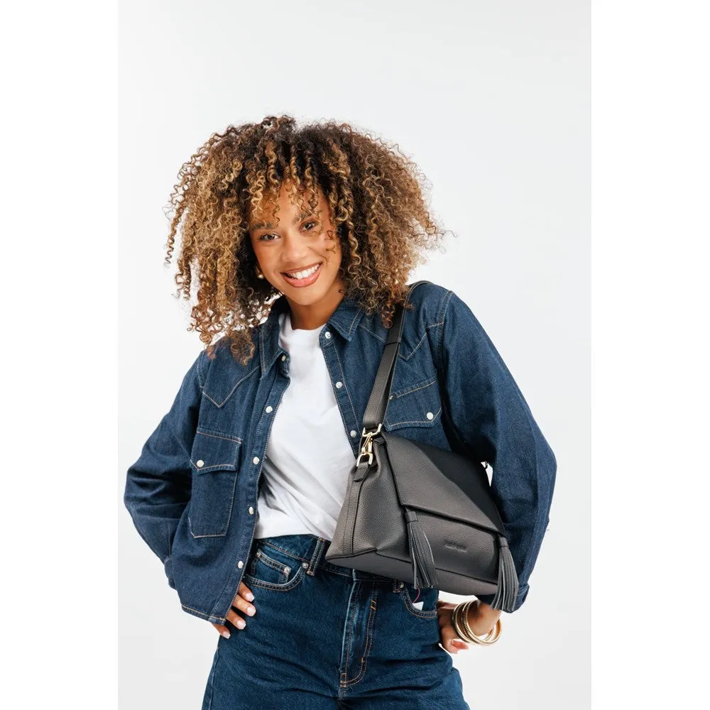 Black Jessie Leather Handbag