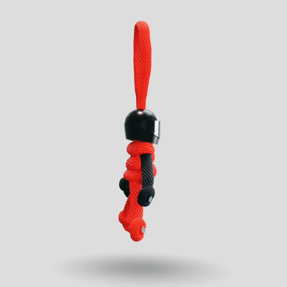 Black Red Biker Buddy Paracord Keychain
