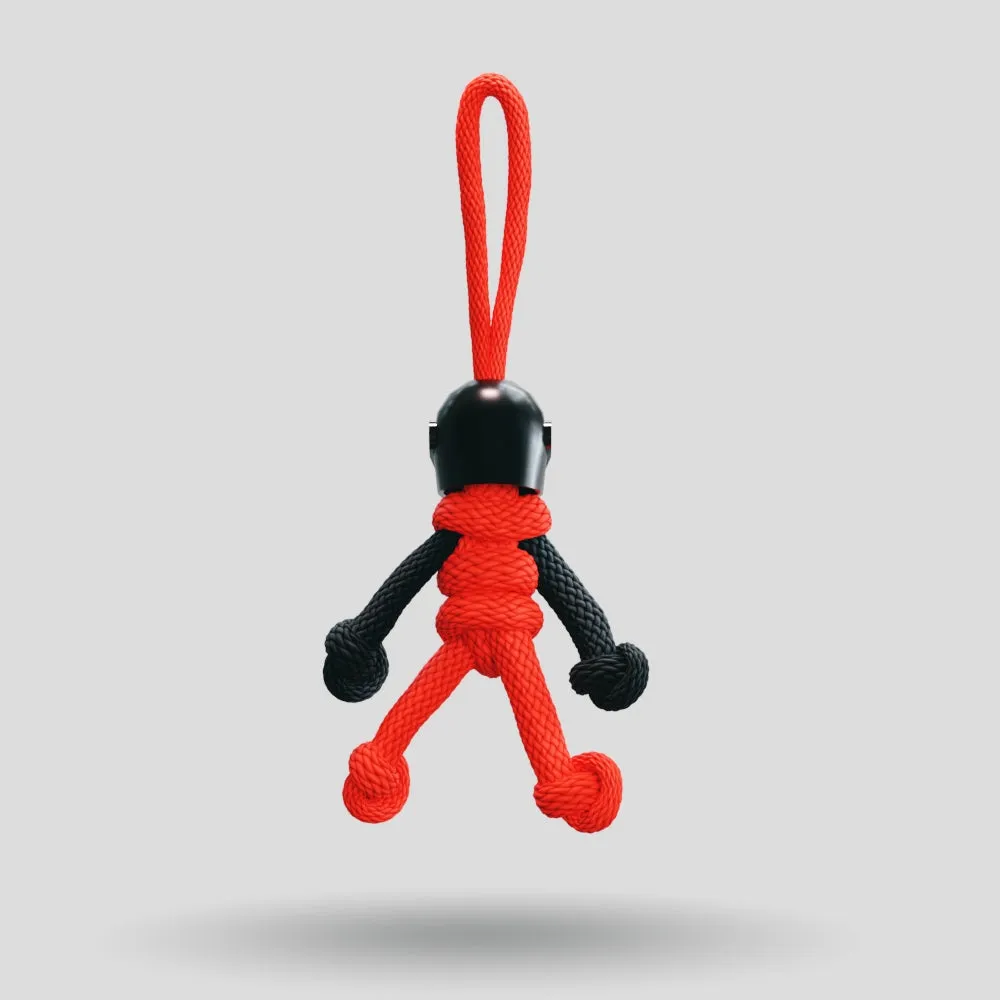 Black Red Biker Buddy Paracord Keychain