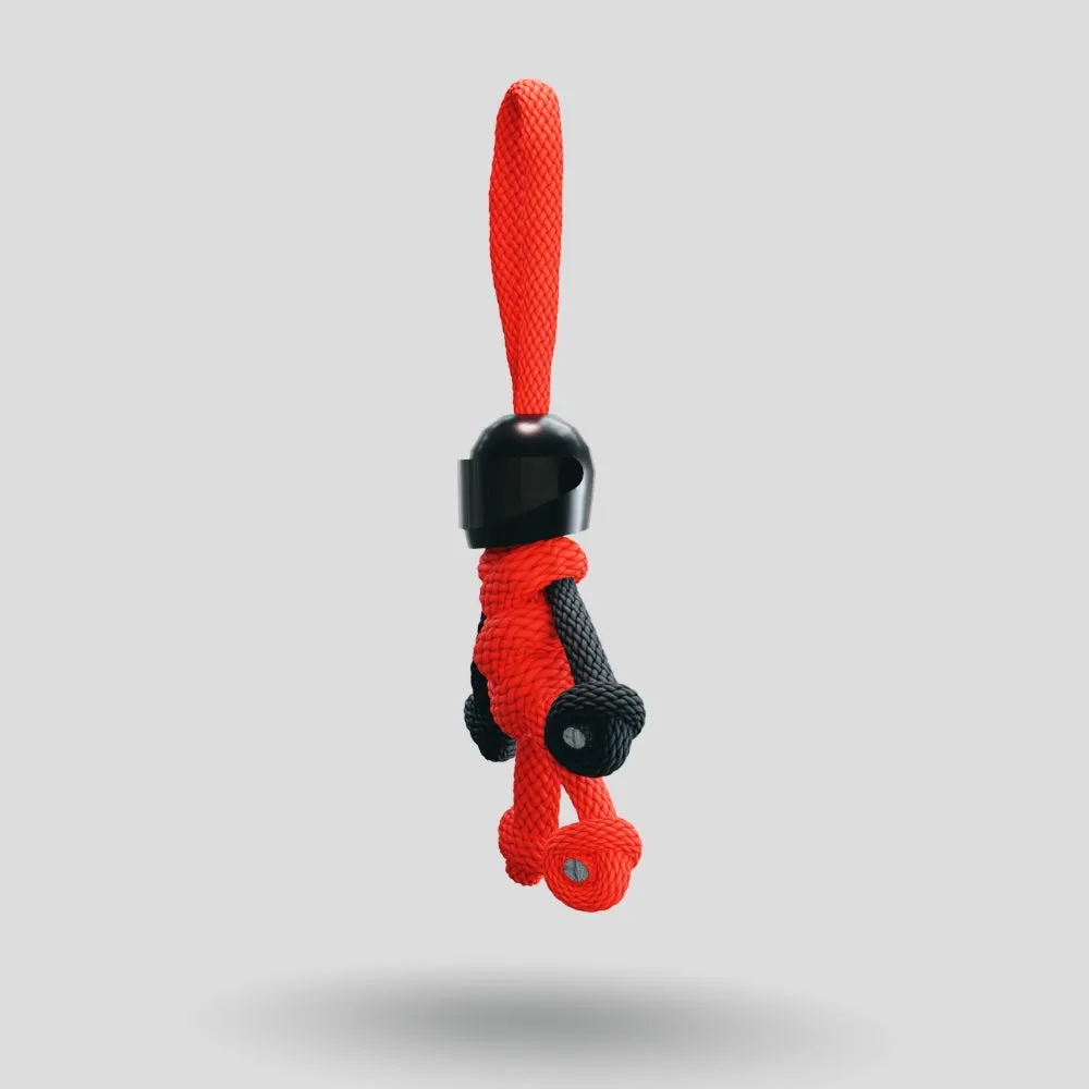 Black Red Biker Buddy Paracord Keychain