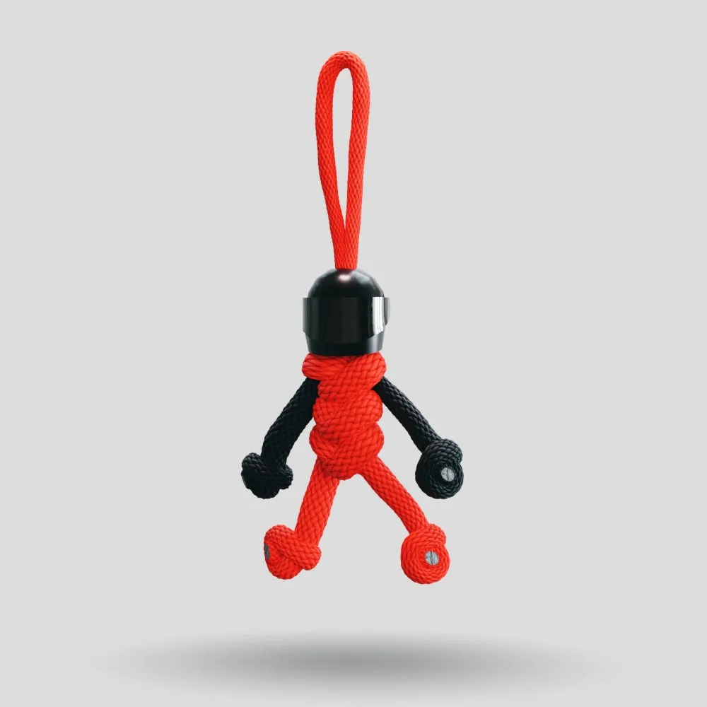 Black Red Biker Buddy Paracord Keychain