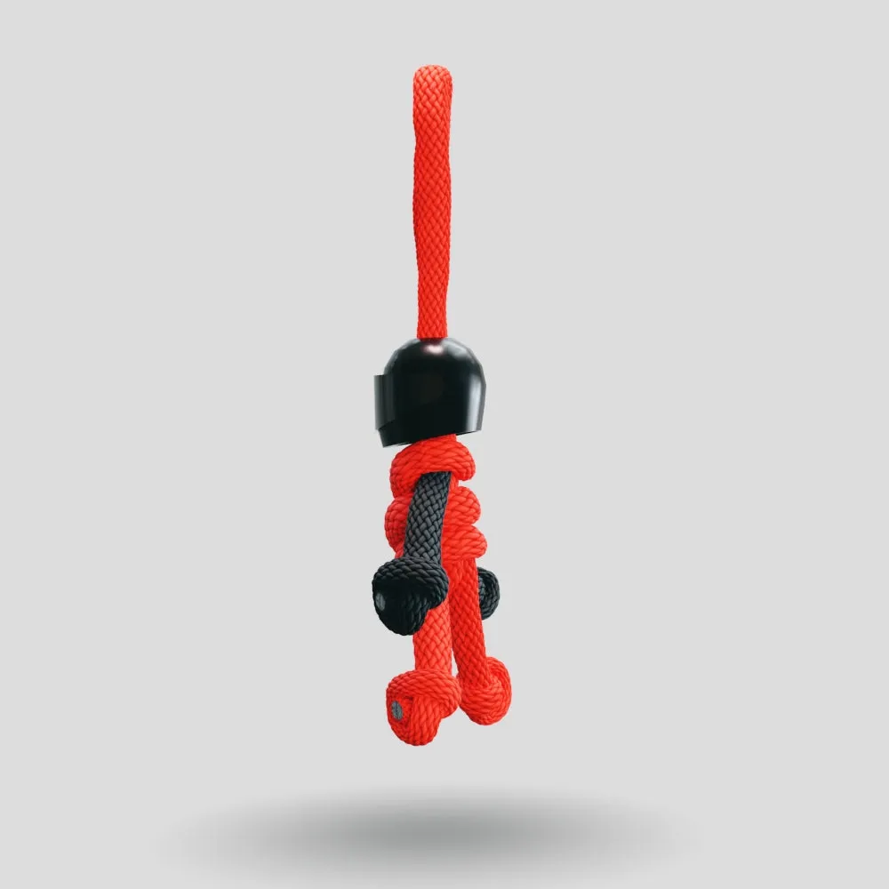Black Red Biker Buddy Paracord Keychain