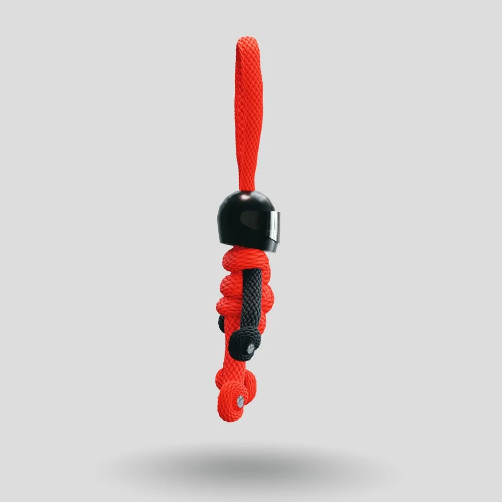 Black Red Biker Buddy Paracord Keychain