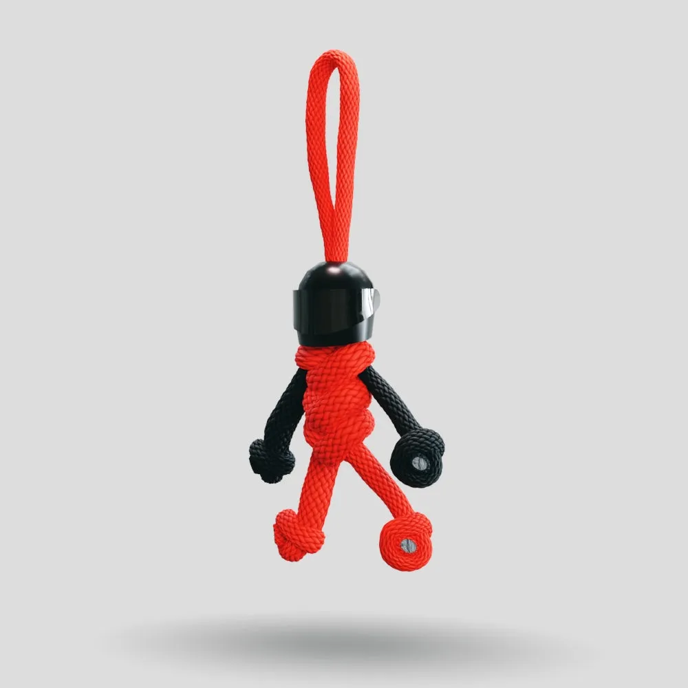 Black Red Biker Buddy Paracord Keychain