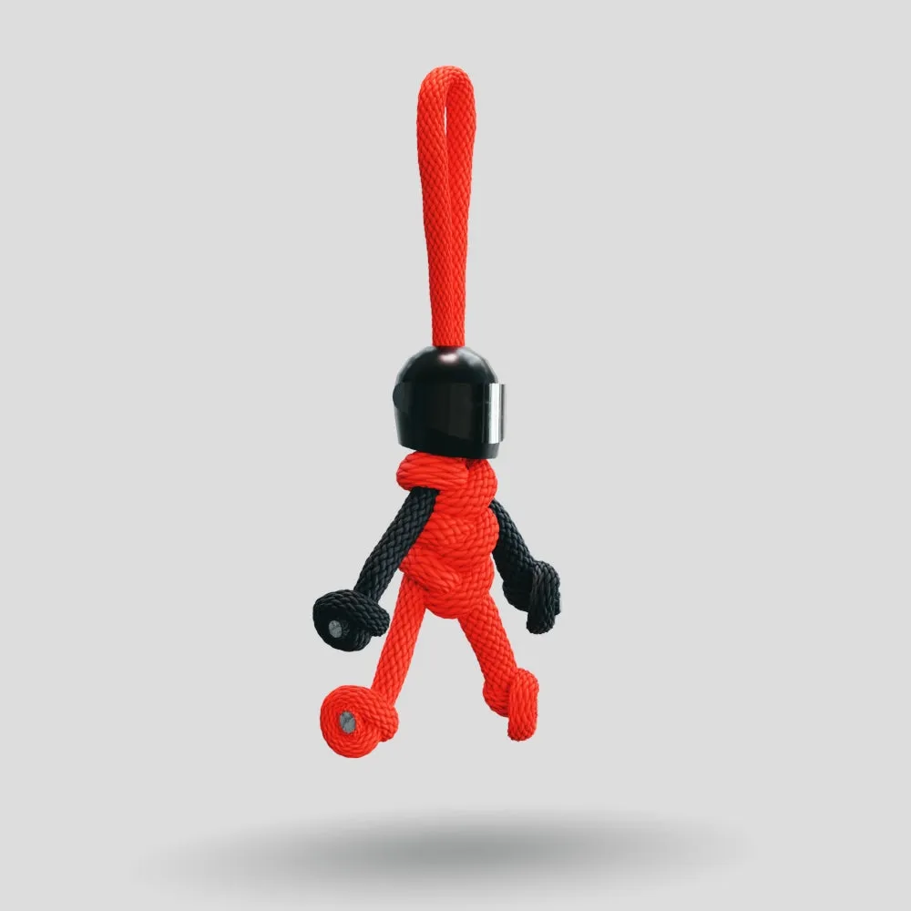 Black Red Biker Buddy Paracord Keychain