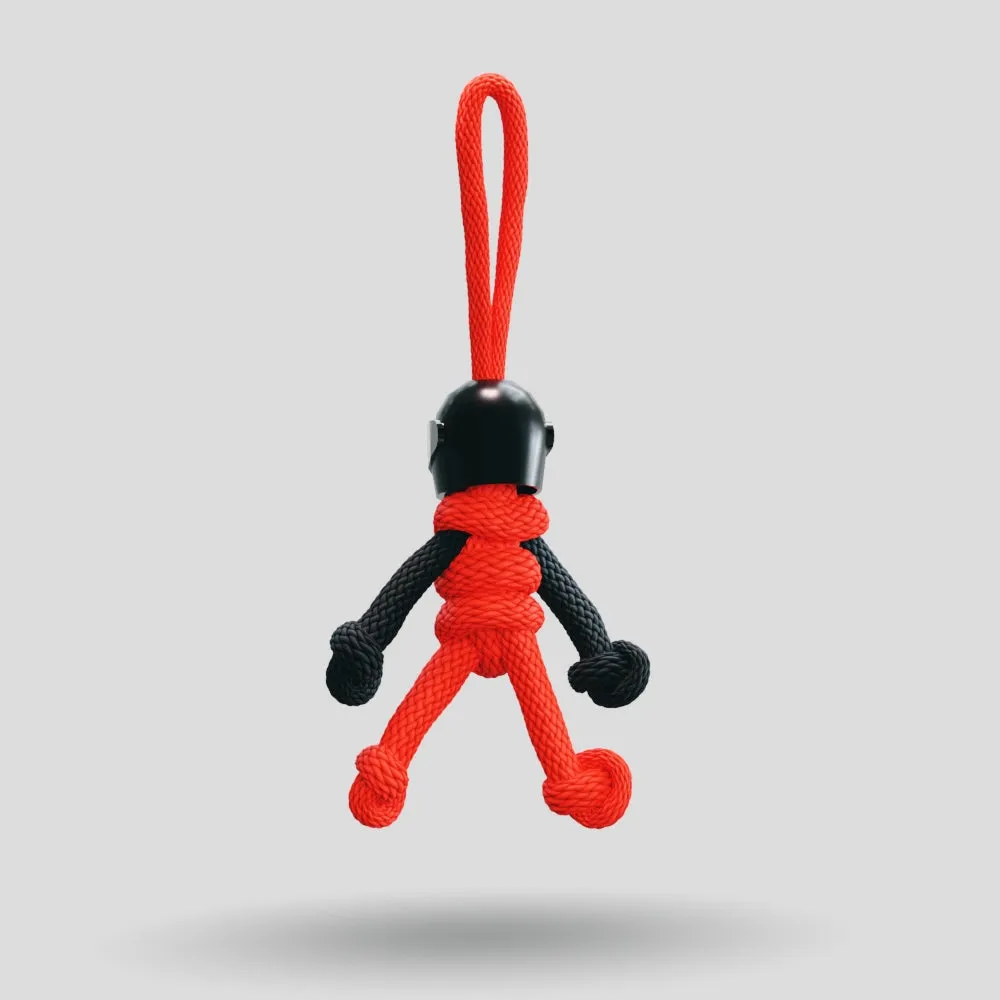 Black Red Biker Buddy Paracord Keychain