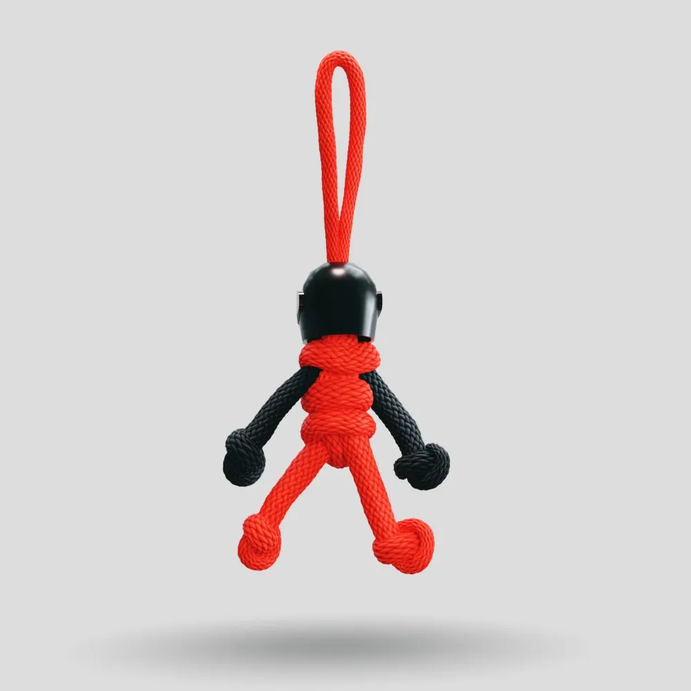Black Red Biker Buddy Paracord Keychain