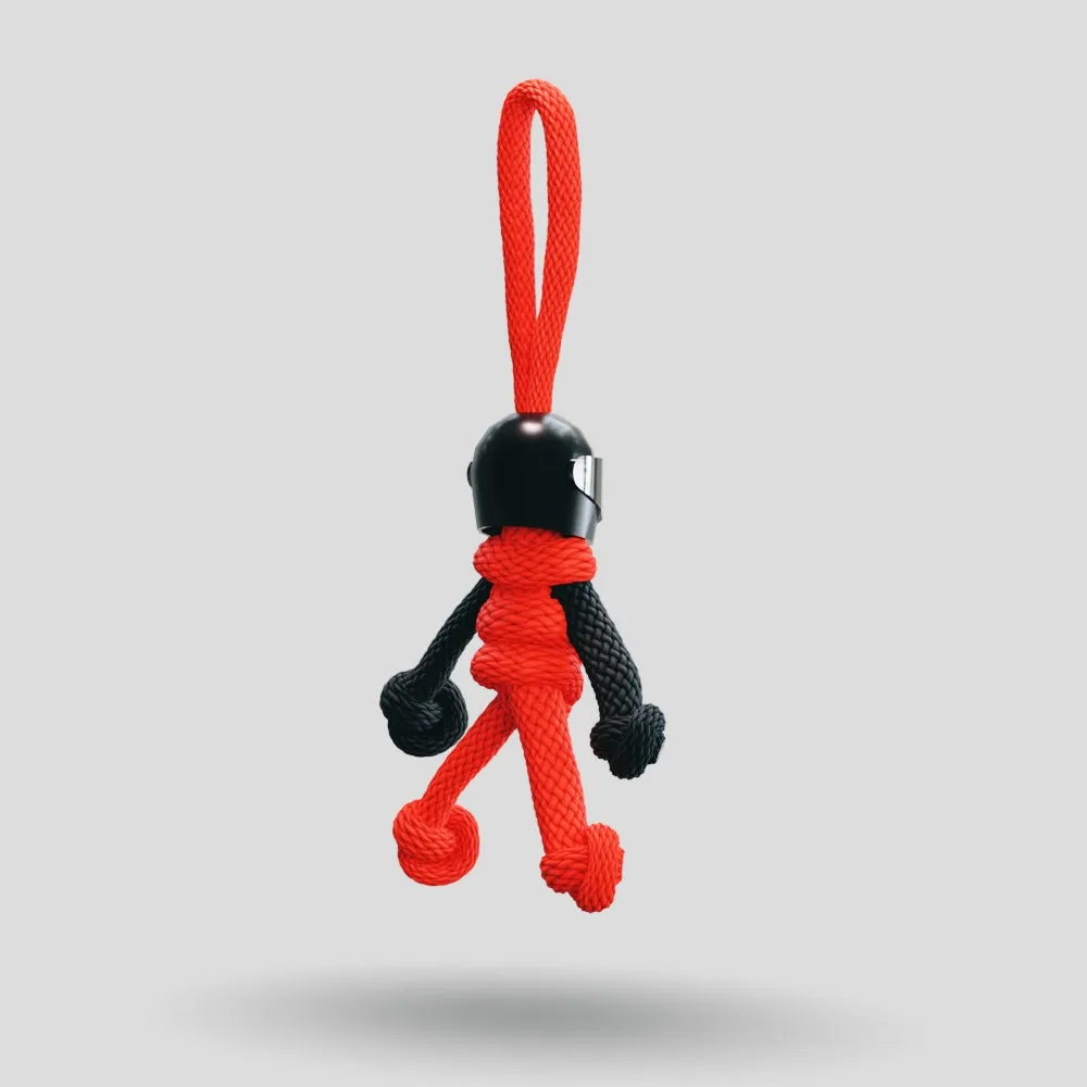 Black Red Biker Buddy Paracord Keychain