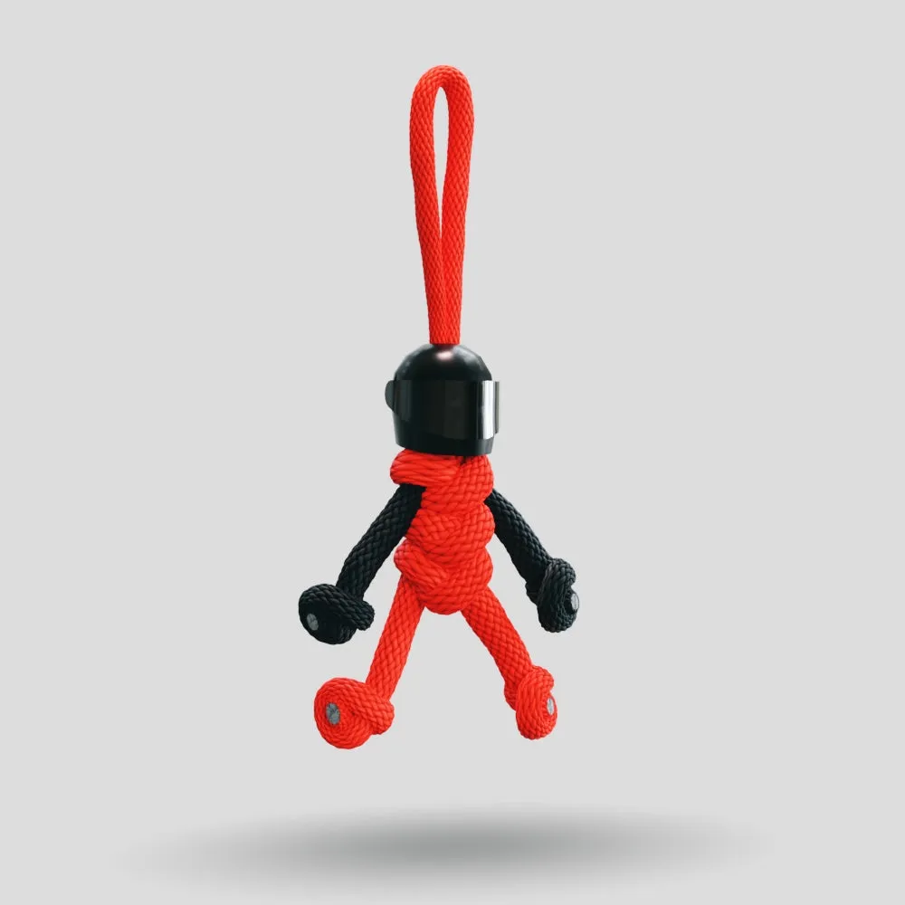 Black Red Biker Buddy Paracord Keychain