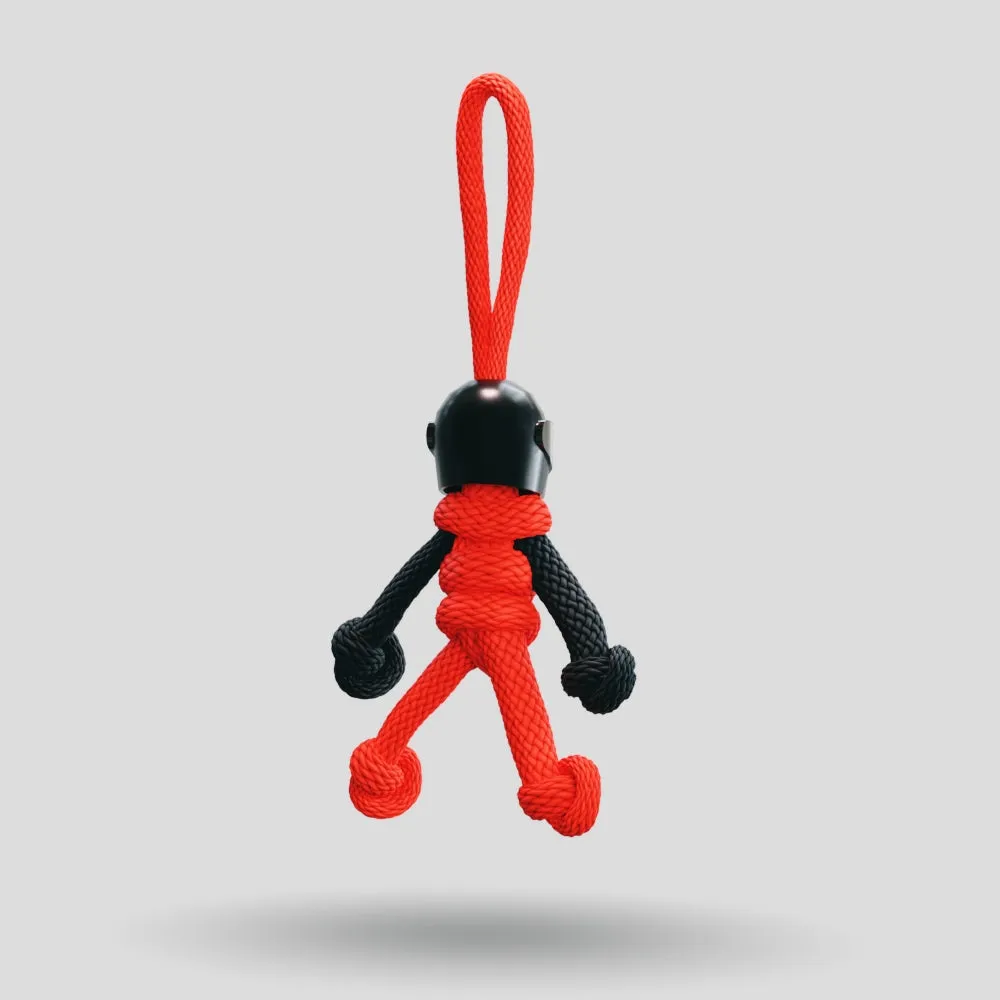 Black Red Biker Buddy Paracord Keychain