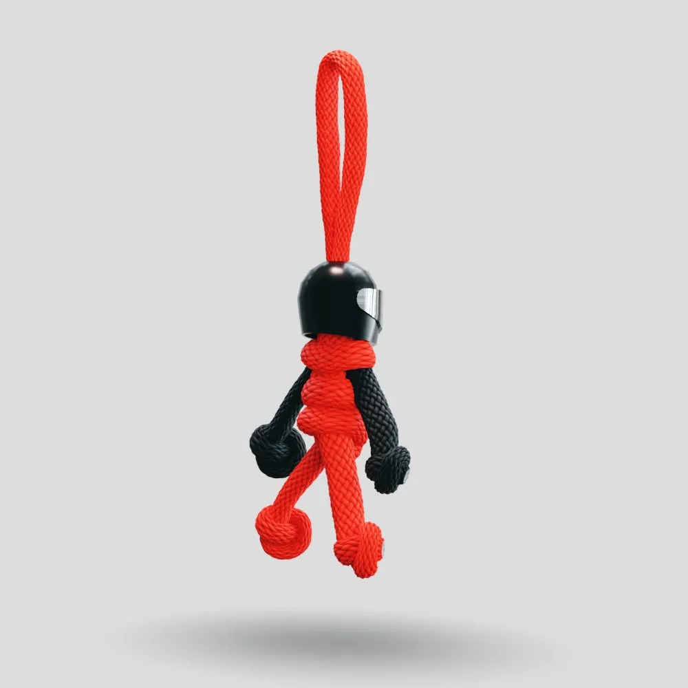 Black Red Biker Buddy Paracord Keychain