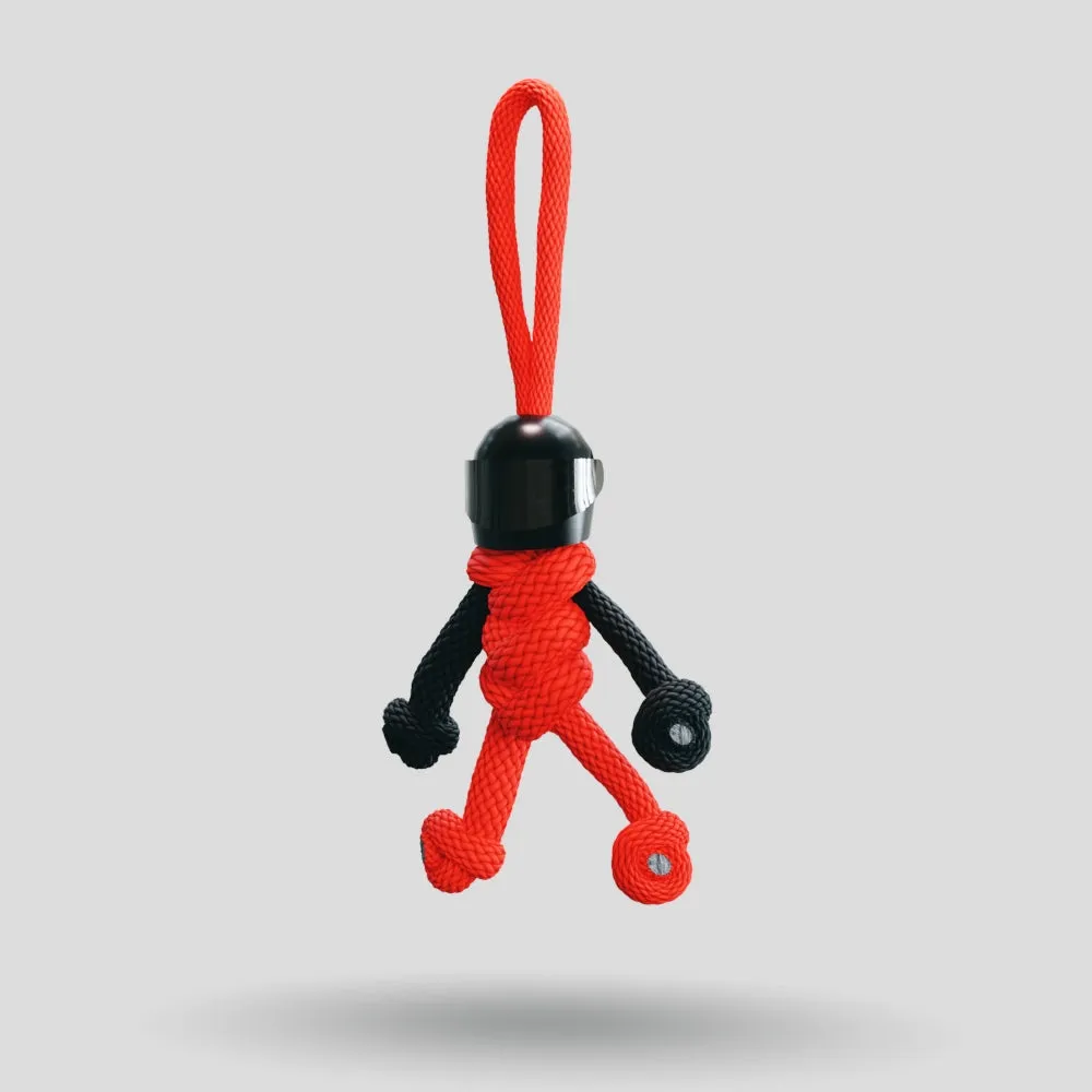 Black Red Biker Buddy Paracord Keychain
