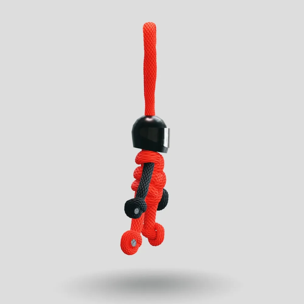 Black Red Biker Buddy Paracord Keychain