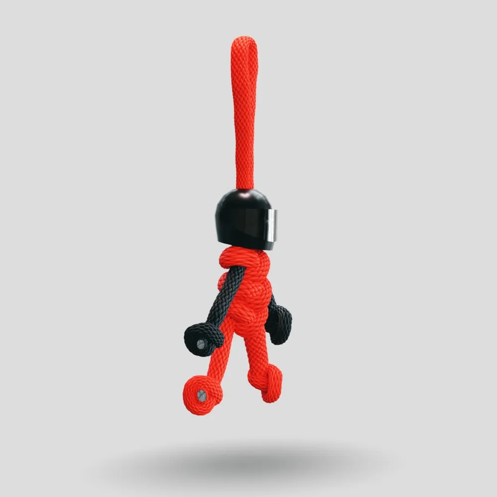 Black Red Biker Buddy Paracord Keychain